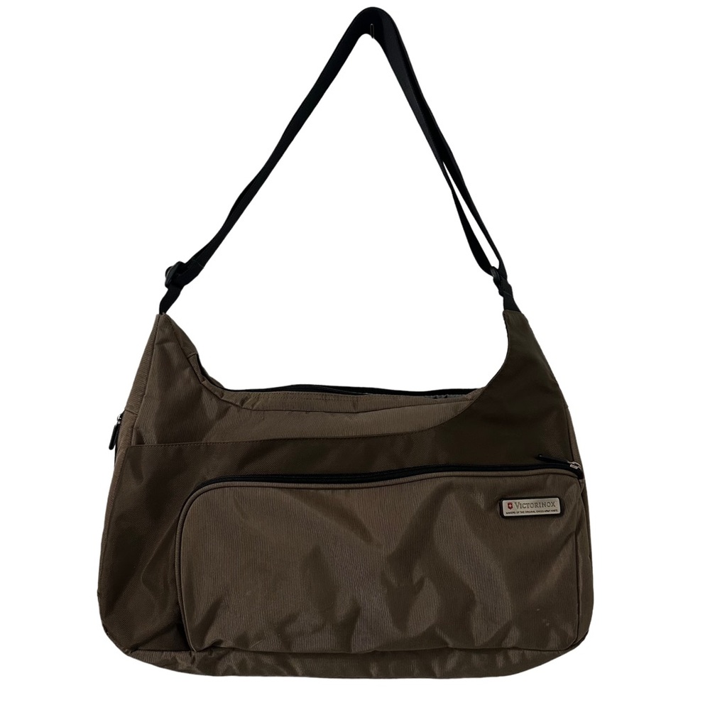 Victorinox Messenger Bag Mens‎ Brown Nylon Adjustable Strap Travel Work